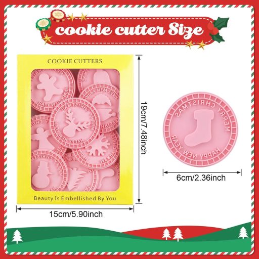 Sunshine smile 9 részes karácsonyi süteménykiszúró készlet - 3D mintás keksz formák, fondant nyomda, gyerekeknek is, kézi mosás ajánlott