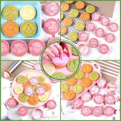 Set de 9 forme pentru biscuiți de Crăciun Sunshine smile - forme 3D pentru fursecuri, ștanțe pentru fondant, potrivite și pentru copii, se recomandă spălarea manuală.