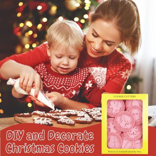 Set de 9 forme pentru biscuiți de Crăciun Sunshine smile - forme 3D pentru fursecuri, ștanțe pentru fondant, potrivite și pentru copii, se recomandă spălarea manuală.