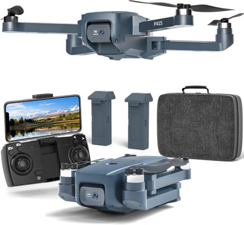 FAKJANK F415 Összecsukható Drón 4K HD Dupla Kamerával, 20 Perces Repülési Idővel, 5GHz WiFi, Kefe Nélküli Motor, 3D Flip Funkcióval Kezdőkne