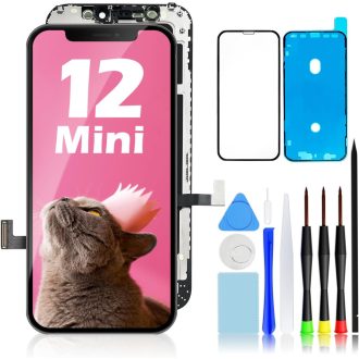   GULEEK LCD displej pre iPhone 12 Pro Max, náhradný, 6,5-palcový, čierny, dotyková obrazovka vopred zmontovaná so sklom a nástrojmi