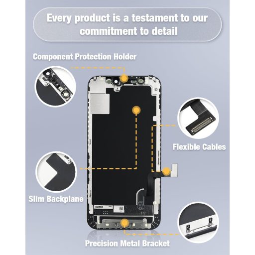 GULEEK LCD displej pre iPhone 12 Pro Max, náhradný, 6,5-palcový, čierny, dotyková obrazovka vopred zmontovaná so sklom a nástrojmi