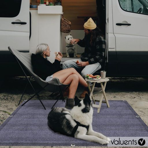 Valuents Kék-szürke Kemping Szőnyeg Sátor Lakóautó Terítő Hordtáskával