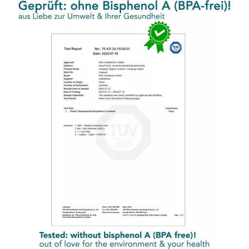Covoraș de camping albastru-gri Valuents pentru cort și autorulotă, cu geantă de transport
