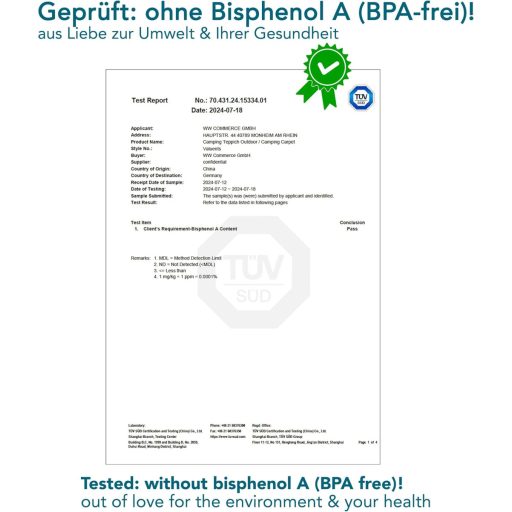 Valuents Kék-szürke Kemping Szőnyeg Sátor Lakóautó Terítő Hordtáskával