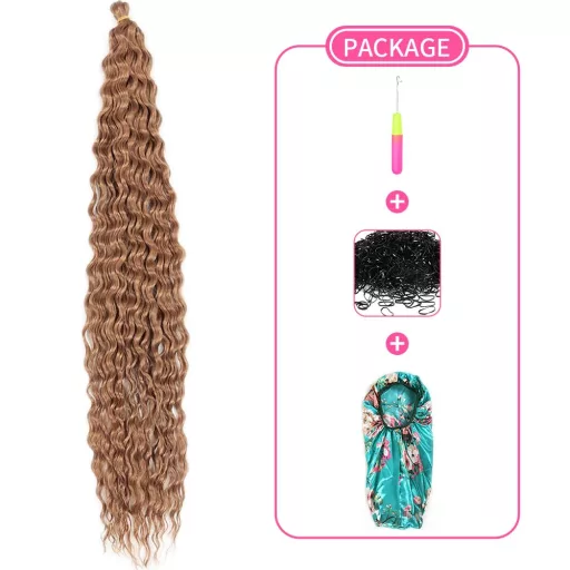 Dsoar 30 Inch Deep Twist Croșetate Păr 3 Pachete Ocean Wave Ondulat Extensii Păr Sintetic Femei