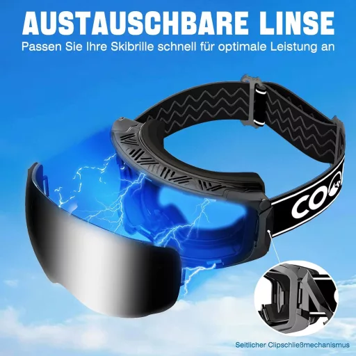 COOLOO Ochelari de schi magnetici OTG Anti-Ceață Protecție UV Bărbați Femei