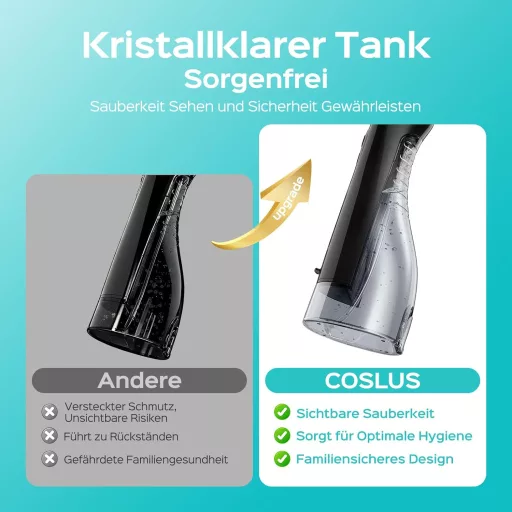 COSLUS C20 Elektromos Szájzuhany 300ml Tartállyal IPX7 Vízálló 5 Fúvóka