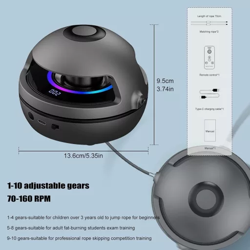 EPROICKS Elektronikus Ugrókötél Bluetooth LED Kijelzővel és Távirányítóval
