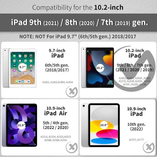 EasyAcc iPad 10.2 hüvely billentyűzettel 9./8./7. generáció fekete