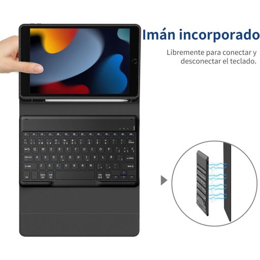 EasyAcc iPad 10.2 hüvely billentyűzettel 9./8./7. generáció fekete