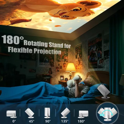 AKIYO O2 Mini Projektor 1080P Android 11 WiFi 6 Bluetooth 5.2 Otthoni Vetítő