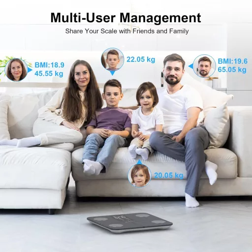 Healthkeep testösszetétel elemző mérleg 15 adattal, szívfrekvencia és BMI mérés, iOS Android alkalmazás