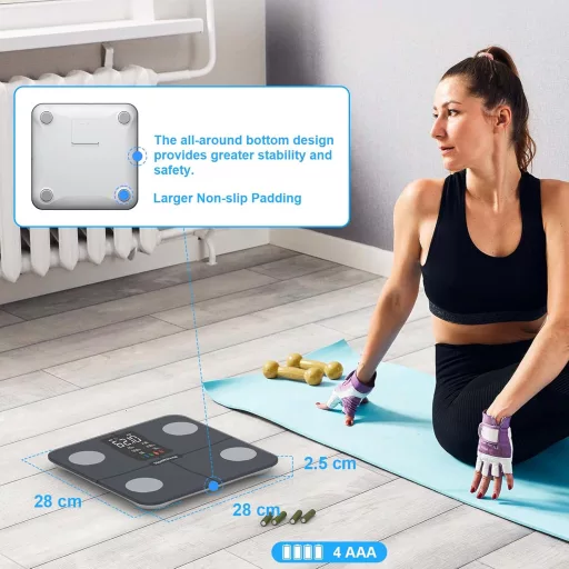 Healthkeep testösszetétel elemző mérleg 15 adattal, szívfrekvencia és BMI mérés, iOS Android alkalmazás