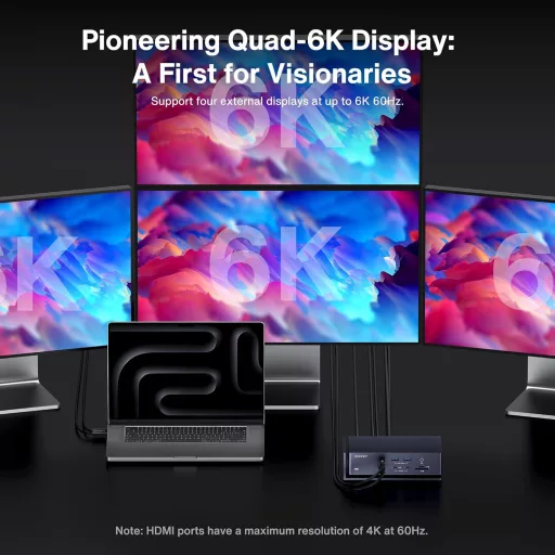 IVANKY FusionDock Max 1 Thunderbolt 4 dokkoló 20 porttal, 6K monitor támogatás, MacBook állomás