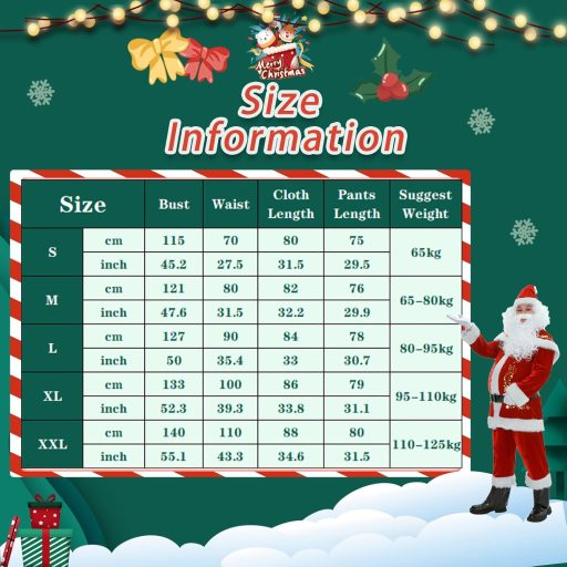 Mikulášsky Kostým pre Dospelých - Prémiový Červený Kostým Santa Clausa 12-dielna Súprava pre Mužov na Vianoce a Karneval