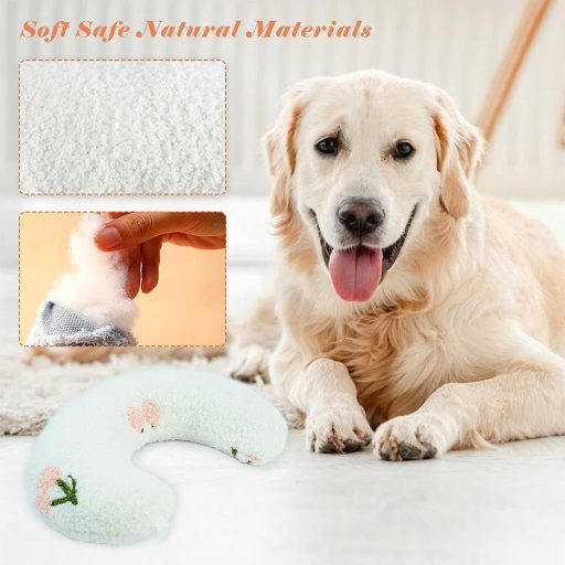 DENTRUN fehér plüss párnás játék kutyáknak és macskáknak catnip-pel