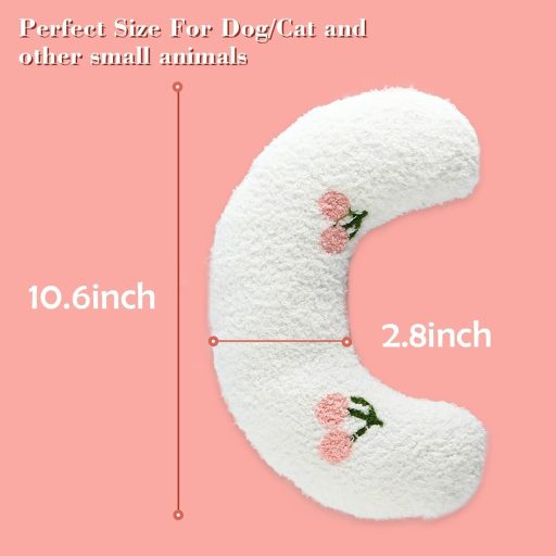 DENTRUN fehér plüss párnás játék kutyáknak és macskáknak catnip-pel