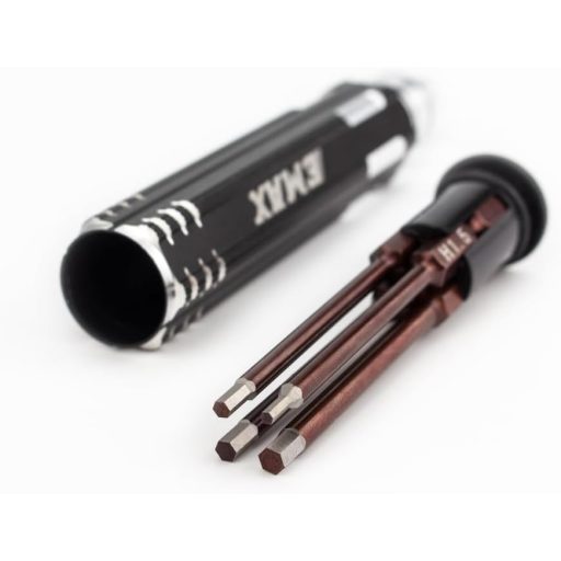 Tiny Hawk 4 az 1-ben hatszögletű csavarhúzó készlet 1,5-3,0 mm - RC modellekhez, drónokhoz, helikopterekhez - fém-gumi markolattal