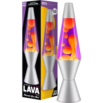   LAVA Lávlámpa 2125 Sárga Viasz Lila Folyadék Ezüst Talp 37cm Mozgólámpa - Yellow/Purple