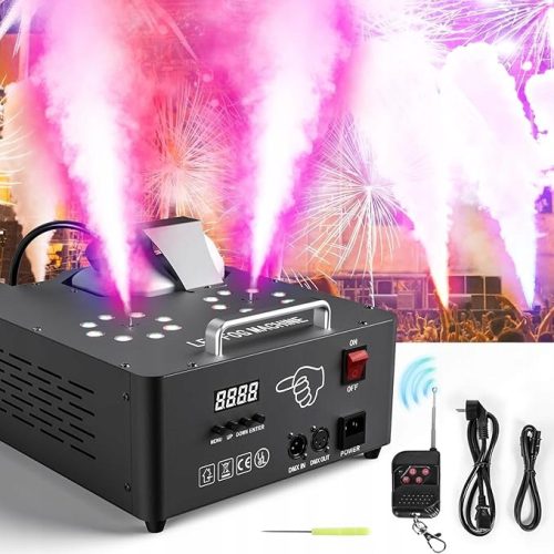 Mașină de fum de 2000W cu 8+8 LED-uri – aparat de ceață pentru scenă și evenimente