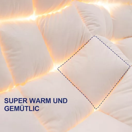 Uniency Téli Paplan 220x240 cm - Extra Meleg Toll-Pehely Töltet, 100% Pamut Huzat, 3100g, Fehér, Bőrbarát, Könnyű, Lélegző, Ökotex és RDS Ta