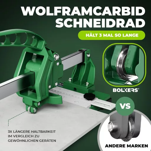 BOLKERS ProCut M 800 csempevágó 800mm vágási hossz wolfrám karbid vágókerékkel