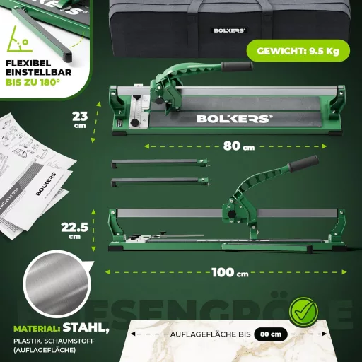 BOLKERS ProCut M 800 csempevágó 800mm vágási hossz wolfrám karbid vágókerékkel