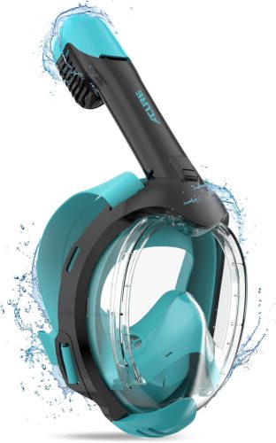 ACURE Búvármaszk Gyerekeknek 3-8 Éveseknek - CO2 Biztonságos, Páramentes, Teljes Arc Snorkel Maszk Úszástanuláshoz, Fekete-Zöld