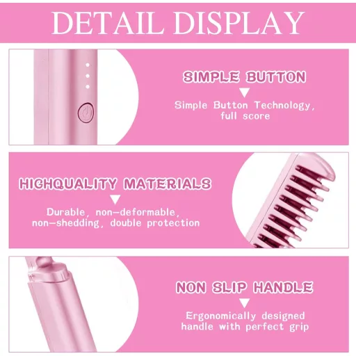 Perie de Păr Wireless Dazztime 2în1, Îndreptare și Ondulare, pentru Călătorii