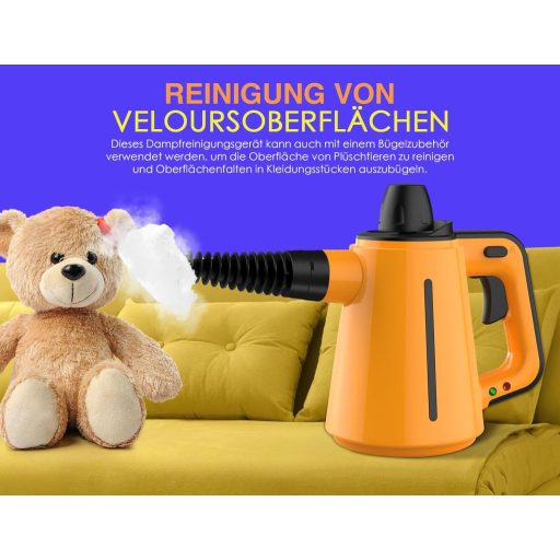 AUIFFER Gőztisztító 1300W 10 Tartozékkal Padló Bútor Autó Tisztításhoz