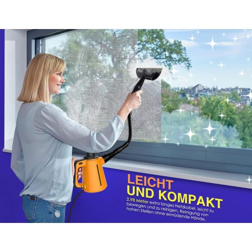 AUIFFER Gőztisztító 1300W 10 Tartozékkal Padló Bútor Autó Tisztításhoz