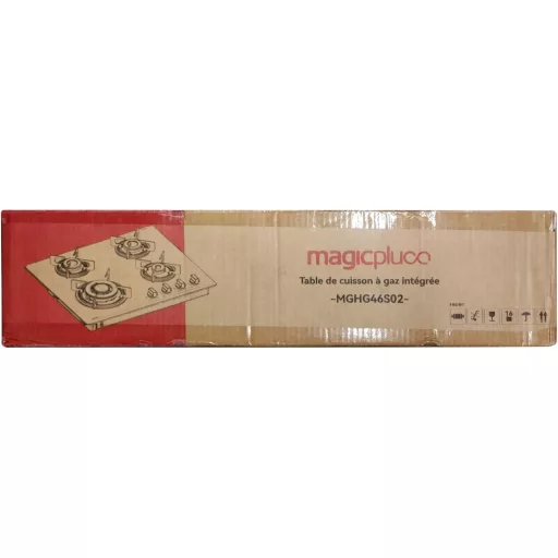 Vstavaná plynová varná doska Magicplux so 4 horákmi, 60 cm, na zemný plyn a propán-bután, 7800 W