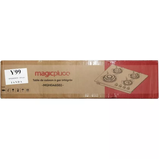 Vstavaná plynová varná doska Magicplux so 4 horákmi, 60 cm, na zemný plyn a propán-bután, 7800 W