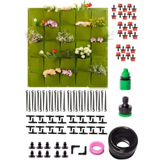   Függőleges Kert rendszer 25 zsebes csepegtetős öntözéssel - 10 méteres városi kertészkedéshez