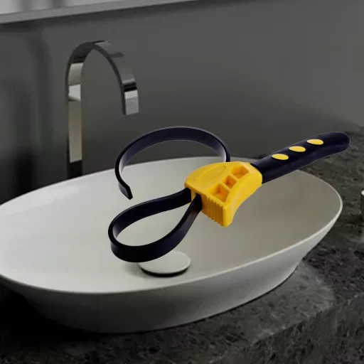 Cheie filtru de ulei cu lanț reglabilă TUKNN, șurubelniță, clește cauciucat galben