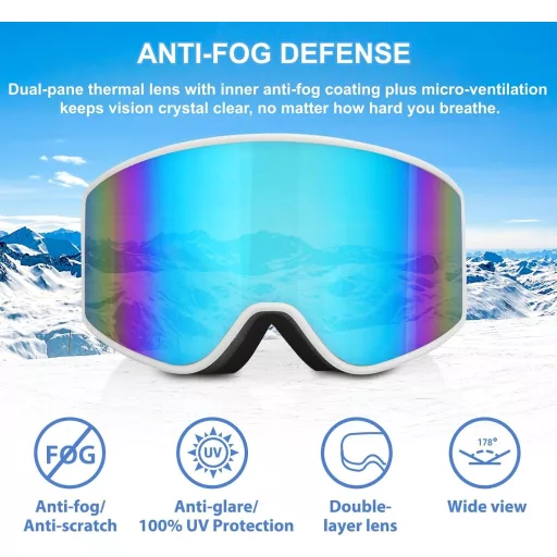 EXP VISION Síszemüveg szett szülő-gyerek párnak, UV védelem, páramentes snowboard szemüveg