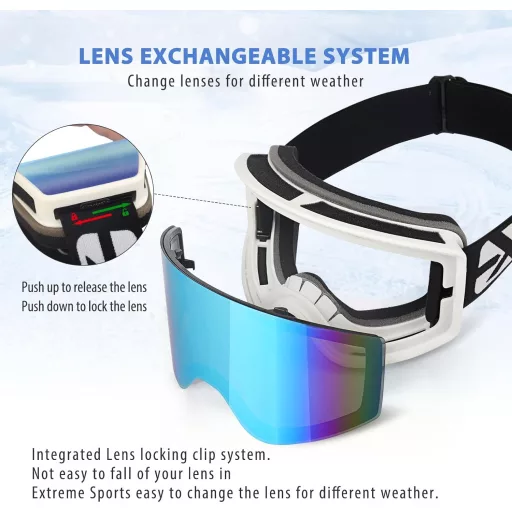 EXP VISION Síszemüveg szett szülő-gyerek párnak, UV védelem, páramentes snowboard szemüveg