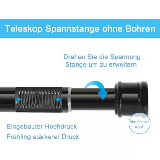 Teleskopická sprchová tyč Aiitomg 185-250 cm strieborná bez vŕtania