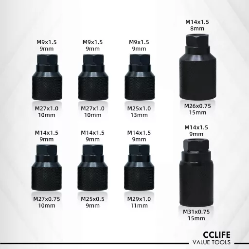 CCLIFE 21 részes diesel injektorszedő pneumatikus adapter Bosch Delphi Denso