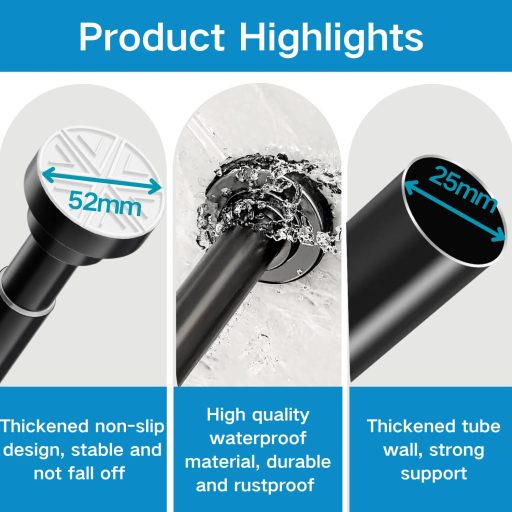 Aiitomg rozsdamentes teleszkópos zuhanyfüggöny rúd 185-250 cm