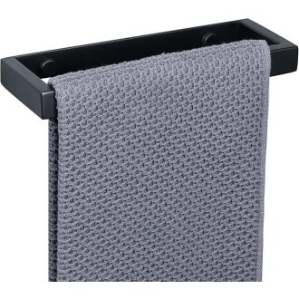   SAYAYO Törölközőtartó Rúd Fúrás Nélkül Fekete Rozsdamentes Acél Öntapadós Fali Fürdőszoba Konyha 20 cm