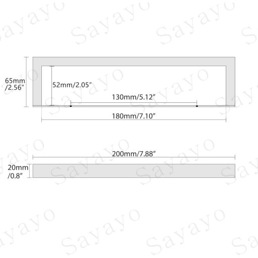 SAYAYO Törölközőtartó Rúd Fúrás Nélkül Fekete Rozsdamentes Acél Öntapadós Fali Fürdőszoba Konyha 20 cm