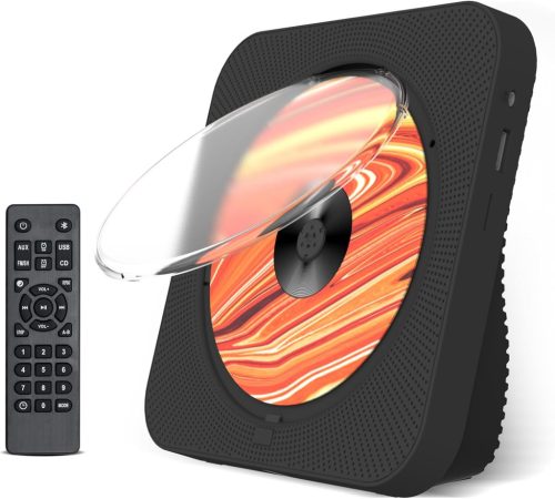 Liphier KC-718 Player CD Portabil cu Difuzoare HiFi, Bluetooth 5.1, Ecran LED, Telecomandă, Capac de Protecție împotriva Prafului, Negru