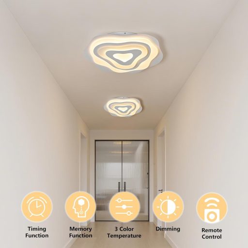 SUCIKORIO Lampă de Plafon LED cu Telecomandă, 50 cm, 48W Dimmabilă, Temperatură de Culoare Ajustabilă 2700K-6500K, Controlabilă prin Aplicație, Living