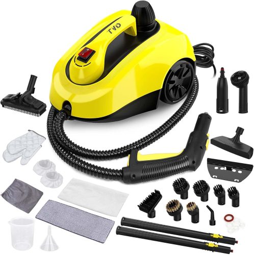 Aparat de curățat cu abur TVD 1560W, cu cablu extra lung de 5m - Pentru curățarea podelelor, cuptoarelor, covoarelor, canapelelor și a ploșnițelor - Cu funcție de blocare pentru copii, rezervor de 1,5L