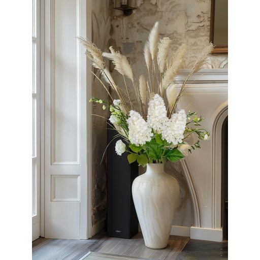 Briful Set Hortensii Artificiale - 3 buc. Fire Realiste de Mătase Albă, 73 cm - Plantă Artificială Decorativă pentru Vază, Decorațiuni Interioare