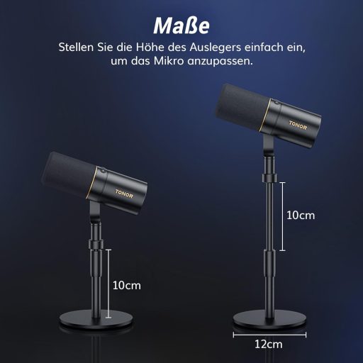 TONOR TD520 Microfon Dinamic USB/XLR cu Stativ de Birou - Pentru Gaming PC și Înregistrare Podcast, Streaming YouTube, cu Buton de Mute și Port de 3.5mm