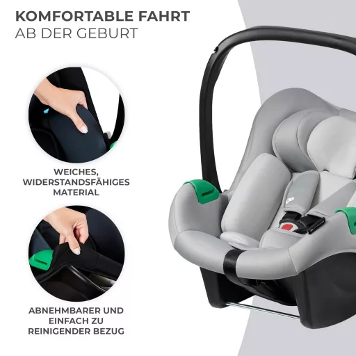 Kinderkraft Mink Pro i-Size autosjedalica 40-75 cm siva bez ISOFIX-a