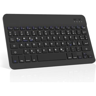   JADEMALL Bluetooth Billentyűzet Touchpad-dal QWERTZ 10 Colos Tablethez Fekete